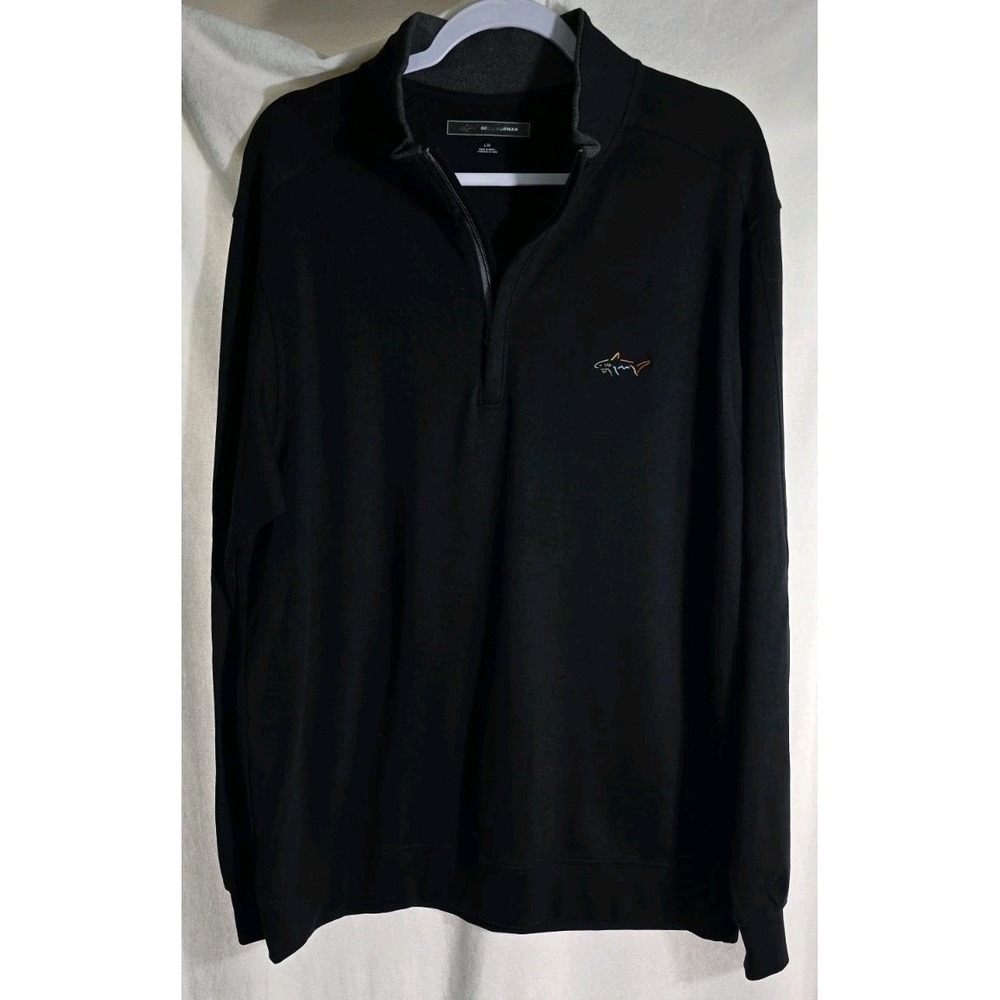Greg Norman Mens‎ Black Pullover 1/4 Zip Sweater Sz Large
